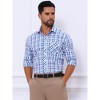 INSPIRE CHIC Men's Long Sleeve Checked Point Collar Plaid Dress Shirt - 4 of 4