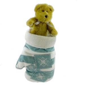 Boyds Bears 12.0 Inch Mitten W/Bear Snowflakes Fallin Christmas Teddy Bear Plush Figurines - 1 of 3