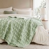 Sapphtopaz 50"x60" Ruched Faux Fur Blanket, Ultra-Soft Comfy Throw Blanket for Bed, Reversible Solid Faux Fur Oeko-Tex Bedding for Bedroom - 4 of 4