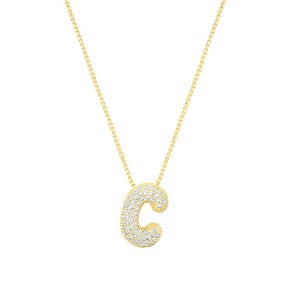 Adornia 14k Gold Plated Pave Bubble Letter - 1 of 1