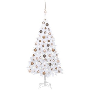 Artificial Pre-lit Christmas Tree with Ball Set White 70.9" PVC - 1 of 4