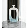 HomeRoots 14" Aqua And White Ombre Ceramic Table Vase - 2 of 4