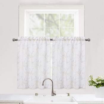 Whizmax Tier Curtains for Kitchen Window Nature Design Tree Branch