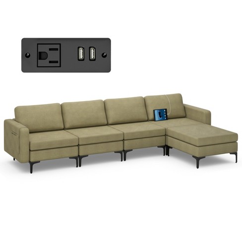 Reversible Left or Right Chaise Sectional Sofa Set U-shape 4