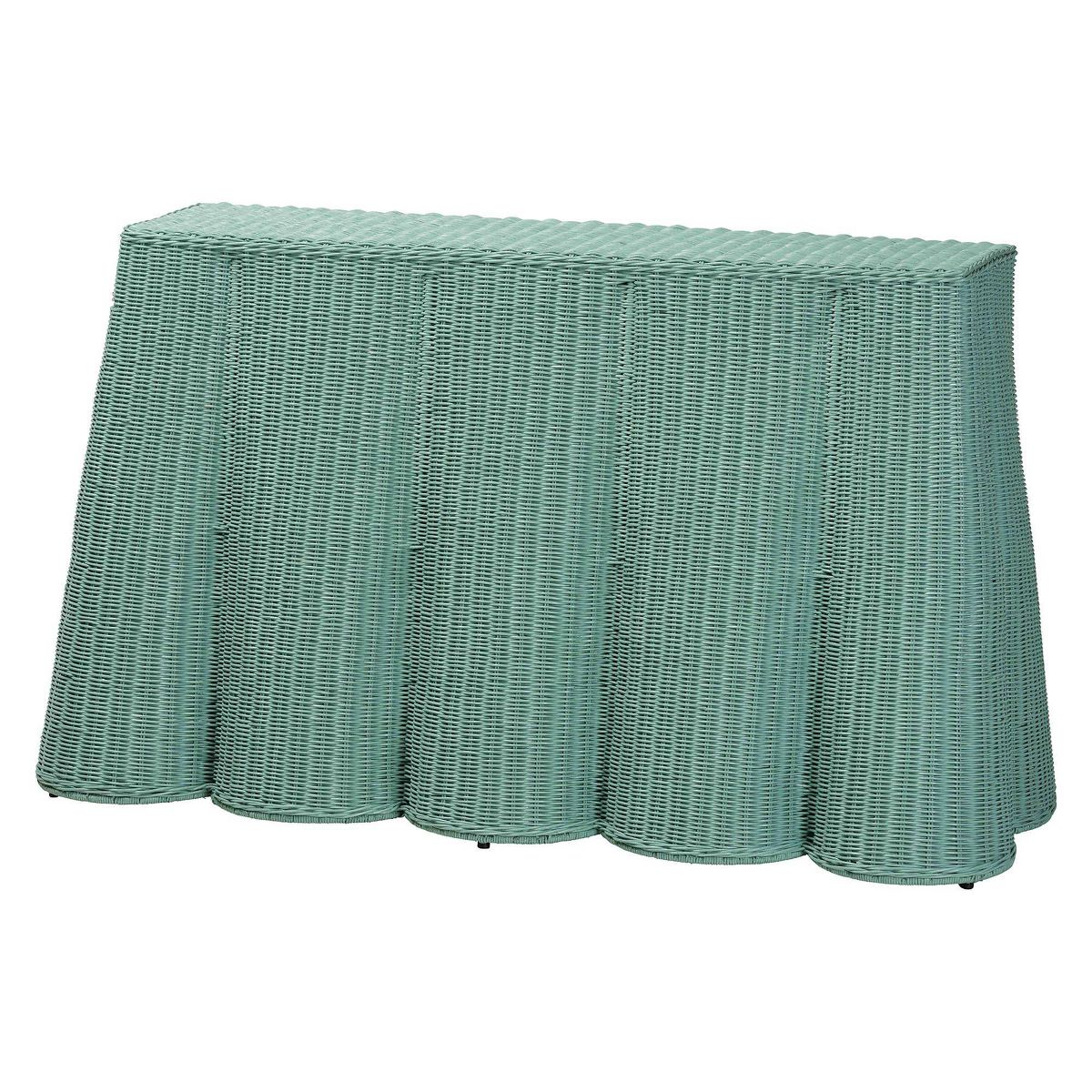 bali & pari Palm Scallop Rattan Console Table - thumbnail 4