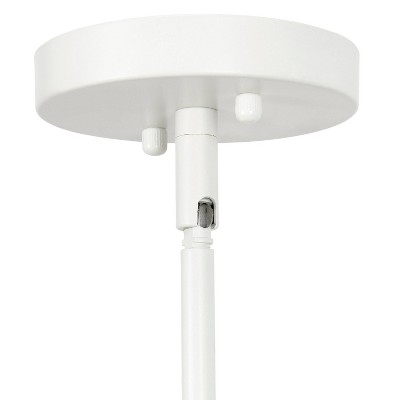 Farmhouse Chic 55" White Metal & Clear Glass Adjustable Pendant Light