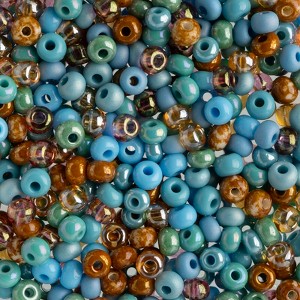 John Bead Czech Glass Seed Beads 6/0 (100g) Turquoise Mix Beads for DIY Art Crafts Jewelry Bracelets Necklaces Earrings Making - 1 of 4