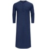 Men's V-Neck Linen Robe Short Sleeve Kaftan Thobe Long Gown Casual Shirt for Beach, Summer - 2 of 4
