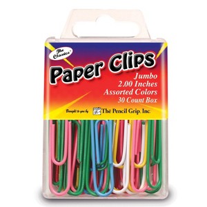 The Pencil Grip The Classics Paper Clips, 2", Assorted Colors, Pack of 30 (Case of 20) - 1 of 1