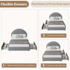 Bed Frame with 2 Drawers, Kids Boucle Upholstered Platform Bed, Chic Round Headboard, No Box Spring Needed - 4 of 4
