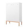 Vynxaria White Double Door Shoe Cabinet with Adjustable Storage - 4 of 4