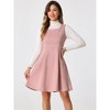 Allegra K Women's U Neck Faux Suede Sleeveless A-Line Pleated Dress - 4 of 4
