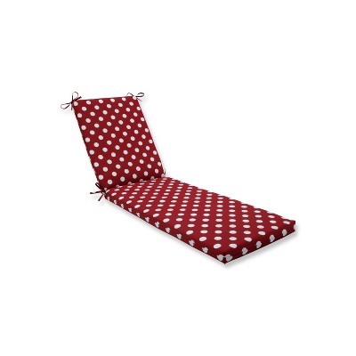 Indoor/Outdoor Polka Dot Red Chaise Lounge Cushion - Pillow Perfect