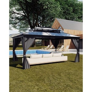 GustoWave 10' x 13' Heavy Duty Hardtop Patio Gazebo for Garden, Patios, Lawns - 1 of 4