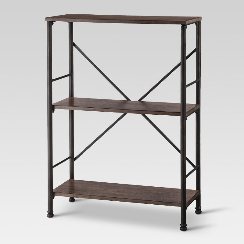37.8" Mixed Material 2 Shelf Bookcase Brown - Threshold&#8482;, 1 of 5
