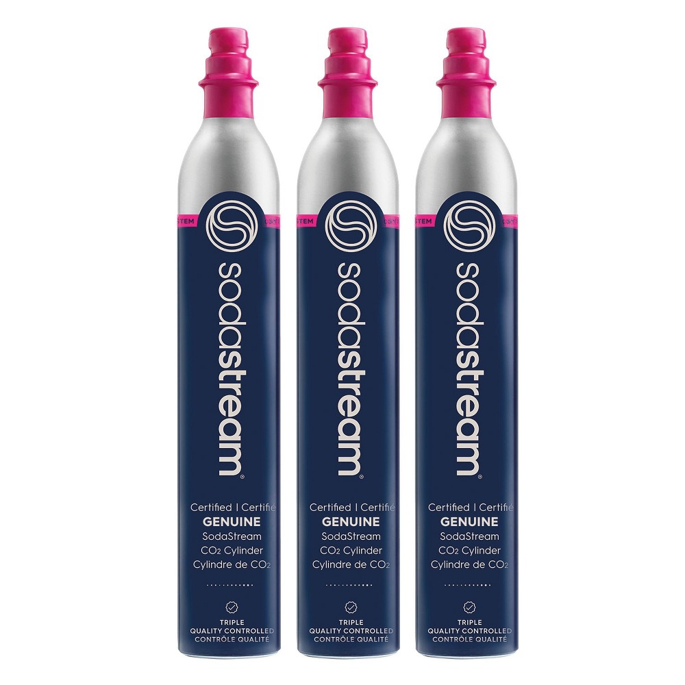Photos - Garden & Outdoor Decoration SodaStream 3pk 60L Quick Connect CO2 Cylinder: Aluminum Cartridges, 60 Liters, Pink, 18.6" Height, 8.6 lbs 