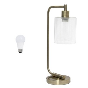 Modern Iron Desk Lamp with Glass Shade - Lalia Home - 1 of 4