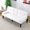 TUYOHW 67-inch PVCFolding Sofa Bed,Convertible Loveseat with Built-in Cup Holder for Small Space Apartment,500lbs Weight Capacity - 3 of 4
