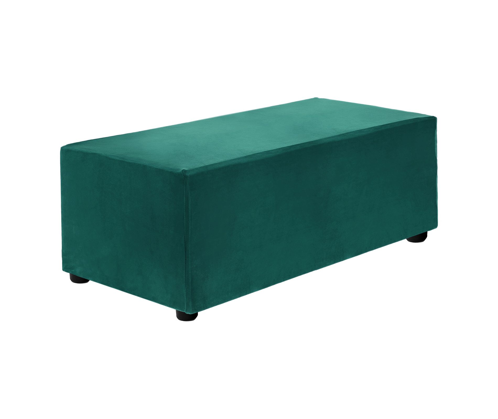 Unique Bargains Stretchy Soft Comfortable Rectangular Foot Stool Cover 32.68"-39.76" Dark Green