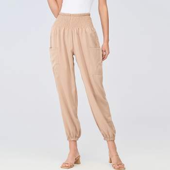 Women's Smocked High Waist Ruched Joggers - Cupshe