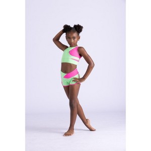 Girl's Crop Top Danz N Motion 25300C Colorful Convention Wear - 1 of 4