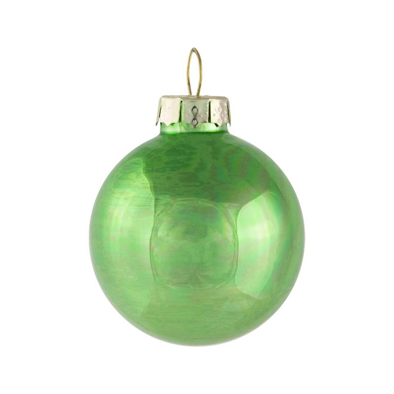 Northlight 10pc Shiny and Matte Glass Ball Christmas Ornament Set 1.75" - Grass Green, 4 of 6