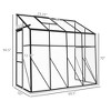 8' x 4' Walk-in Polycarbonate Greenhouse, Lean-to Aluminum Green House with Rain Gutter and Foundation - 3 of 4