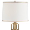 Franklin Iron Works Annie Modern Table Lamp 28 3/4" Tall Brass with Nightlight LED White Linen Drum Shade for Bedroom Living Room Bedside Nightstand - 4 of 4