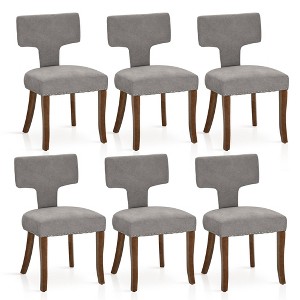 Captiva Designs Dining Chairs with Curved Backrest & Padded Seat & Solid Wood Legs - 1 of 4