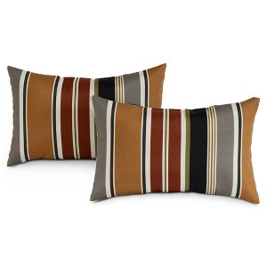 Kensington Garden 2pc 19"x12" Rectangular Outdoor Lumbar Pillows - 1 of 4