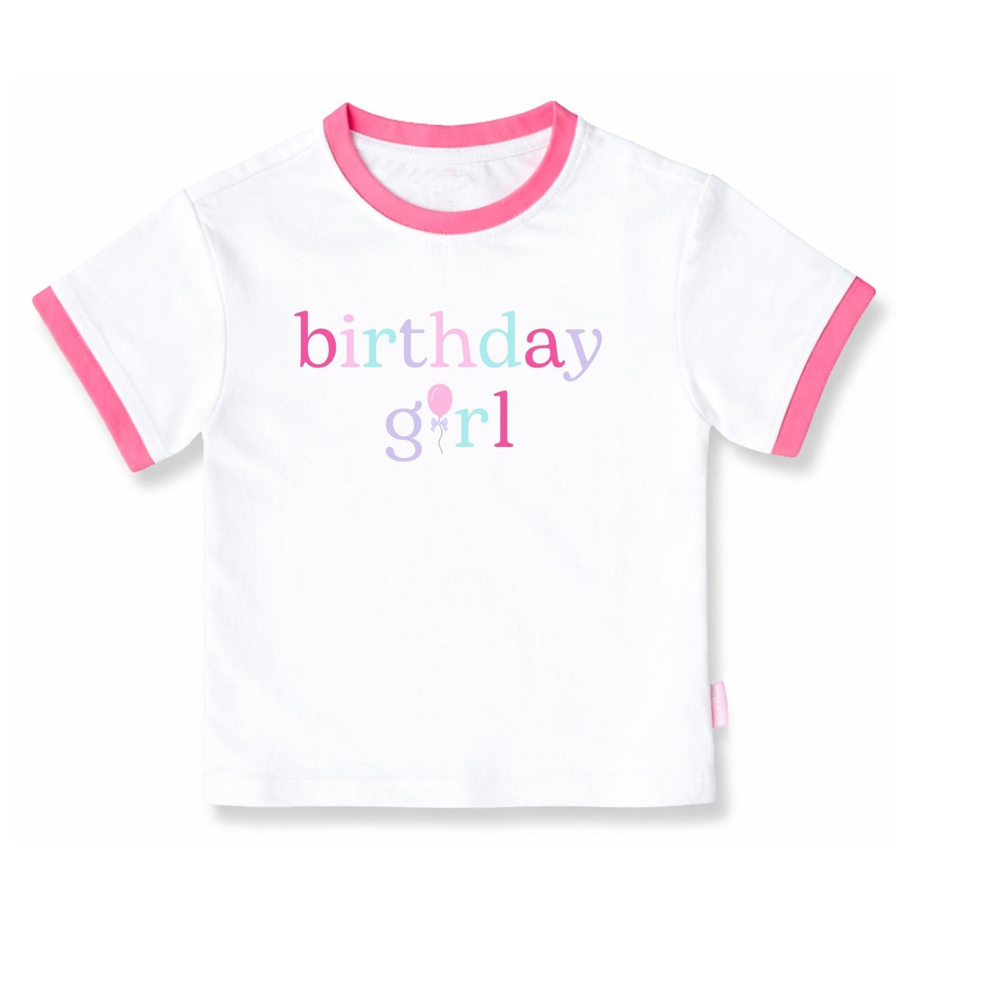 Детская футболка Bits & Bows Birthday Girl Crewneck T-Shirt, White 5/6, цвет: Белый — фото 1