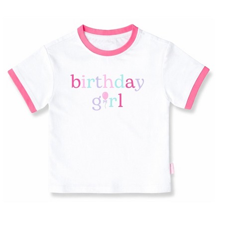 Bits & Bows Kids Birthday Girl Crewneck T-Shirt, White 5/6