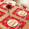 REGALWOVEN Love Hearts Placemats Set of 6, Happy Valentine's Day Dining Table Place Mats, Wedding Anniversary Holiday Decor - 2 of 4