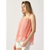 Allegra K Women's Double-Layer Pleated Ruffle Summer Casual Spaghetti Strap Tank Top - 3 of 4