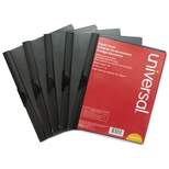UNIVERSAL Plastic Report Cover w/Clip Letter Holds 30 Pages Clear/Black 5/PK 20515