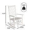 Seagrove Farmhouse Classic Slat-Back 350-LBS Support Acacia Wood Outdoor Rocking Chair- JONATHAN Y - 3 of 4