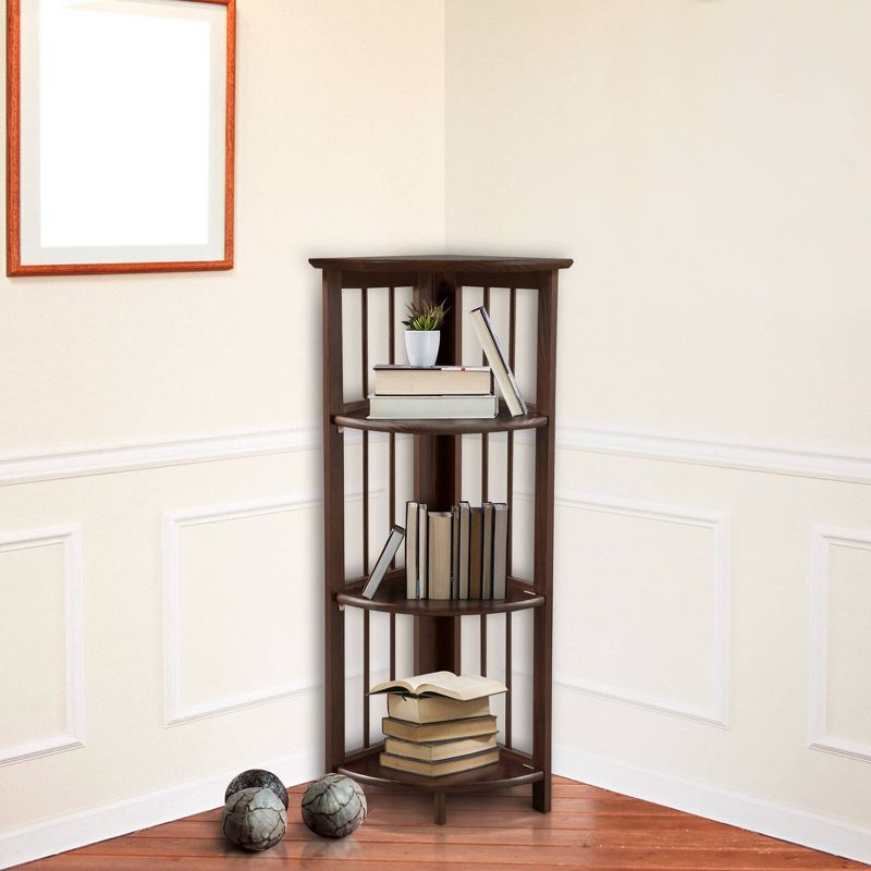 4 Shelf Corner Folding Bookcase - Flora Home, 4 of 6