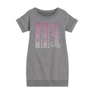 Girls' - Barbie - Mini Mini Mini Graphic Short Sleeve Fleece Dress - 1 of 3