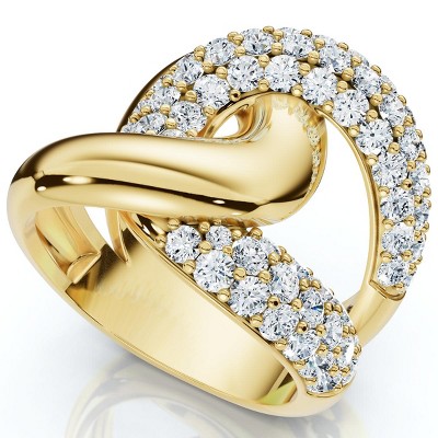 Pompeii3 2Ct Interlocked Brittany Diamond Ring 10k Gold Lab Created Right Hand Band
