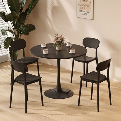 LOVMOR Modern Round Dining Table, ∅31.5'' Kitchen Dining Room Furniture, Coffee Table, Leisure Table, Living Room Table