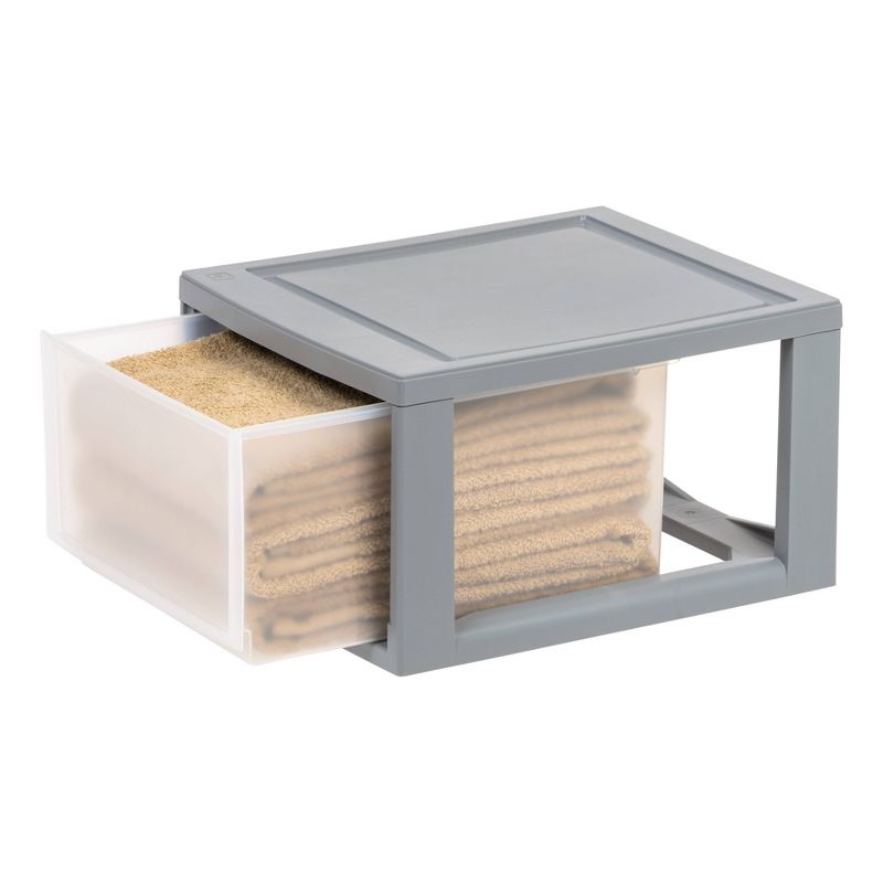 IRIS Compact Stacking Storage Plastic Drawer Organizer with Clear Doors, 3 of 10