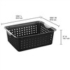 Sterilite Medium Ultra Storage Basket, Closet Organizer Open Bin, Cabinets, Pantry, Shelving and Countertop Space, Black, 6-Pack - 3 of 4
