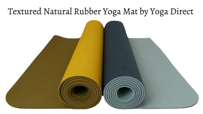 Yoga Direct Textured Natural Rubber Yoga Mat - Mustard Yellow (5mm), 2 of 5, play video