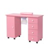 Karlhome 42.5 in. White MDF 4-Drawer Manicure Table Nail Desk with Cabinet, Doors, Electric Dust Collector - 2 of 4