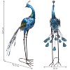 Sunnydaze Metal Peacock Outdoor Garden Yard Art Statues -  34” H Each - Set of 2 - 4 of 4