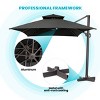 Pellebant Outdoor 13ft Patio Cantilever Umbrella Offset Double Top UV30+ High-strength Pole with 360°Rotation 5 Heights Adjustable Offset - 4 of 4