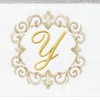 Linum Home Textiles 100% Turkish Cotton MONICA Gold Thread 2PC Embellished Hand Towel Set - 3 of 3