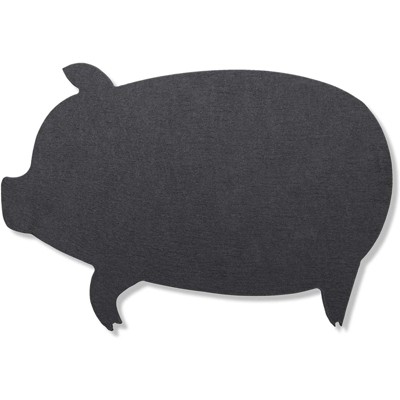 Farmlyn Creek Slate Cheese Board Charcuterie Plate, Pig Design (11 x 8 Inches, Black)