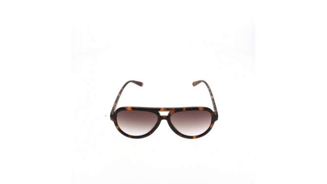 Women&#39;s Tortoise Print Shiny Plastic Metal Aviator Sunglasses - Universal Thread&#8482; Dark Brown, 2 of 4, play video