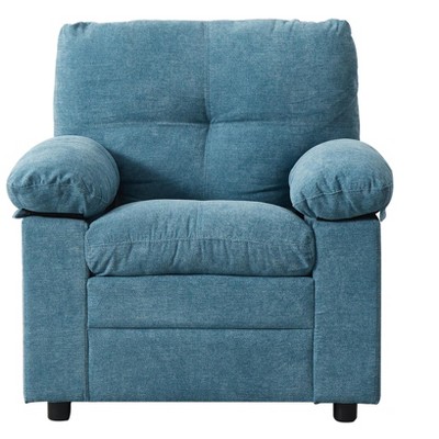 Hybition Upholstered  Sofa Modern Linen Fabric Chair Loveseat with Velcro Armrest for Living Room